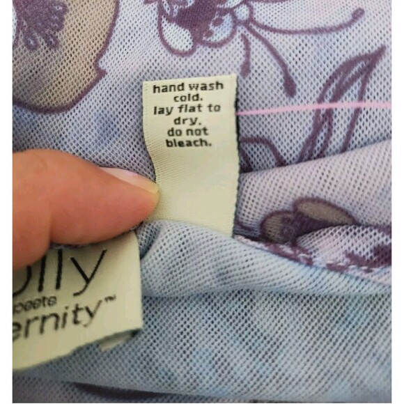 Holly Robinson Peete Maternity Womens Blouse Print Floral Purple Pullover Sz XL - Picture 13 of 13